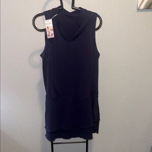 Sleeveless Navy Blue Dress